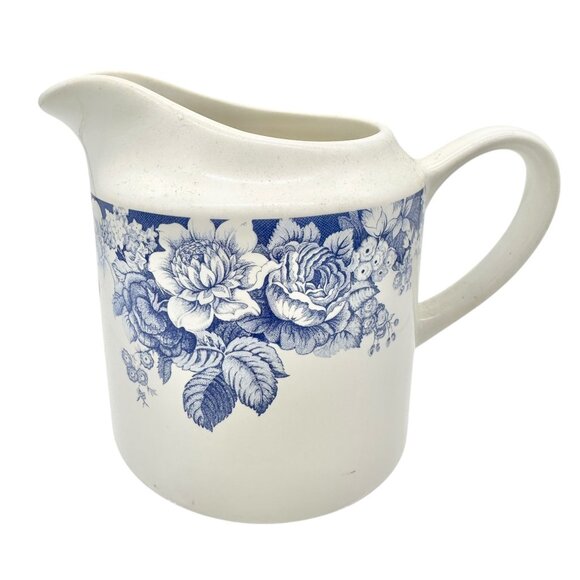 Nautica Bermuda Tablewares Creamer With Blue Floral Design Portugal Vintage - Picture 1 of 8